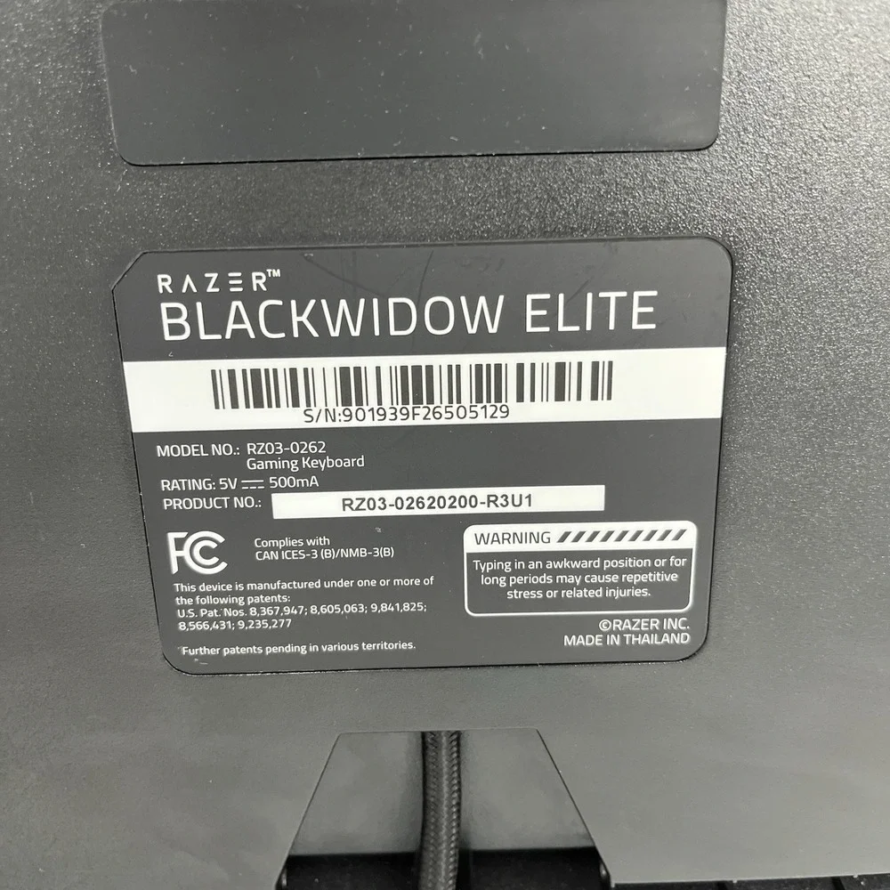 Razer BlackWidow Elite Mechanical Gaming Keyboard RZ03-0262 Wired Black w/ Wrist
